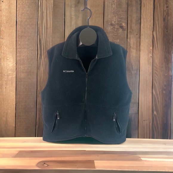 Columbia Black Zip Up Fleece Vest Core Interchange XL - Picture 3 of 13